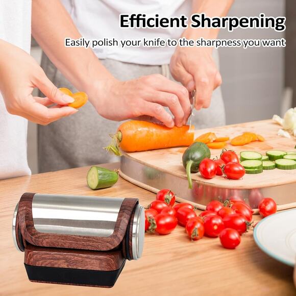 Rolling Knife Sharpener Kit Metal Knife Sharpening System with Magnetic Base 15/ - Picture 2 of 6